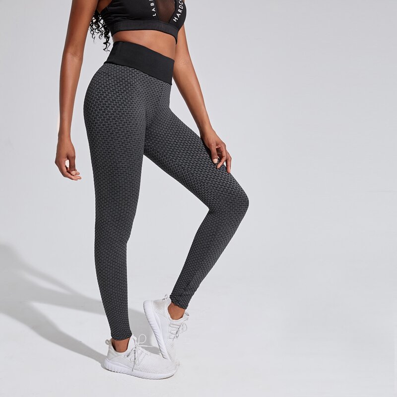 

Wide Waistband Textured Sports Leggings, Dark grey