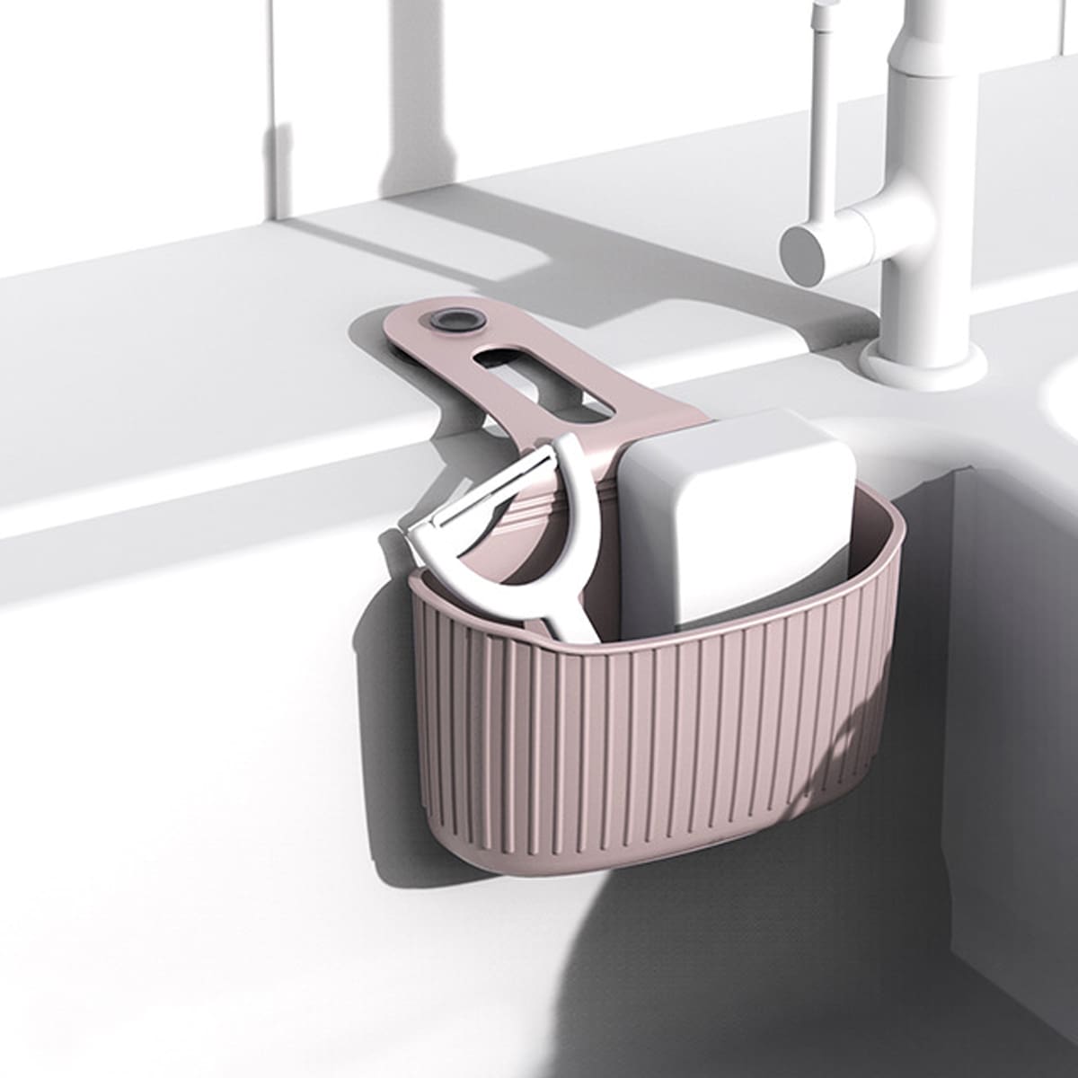 

1pc Suction Cup Drain Basket, Pink