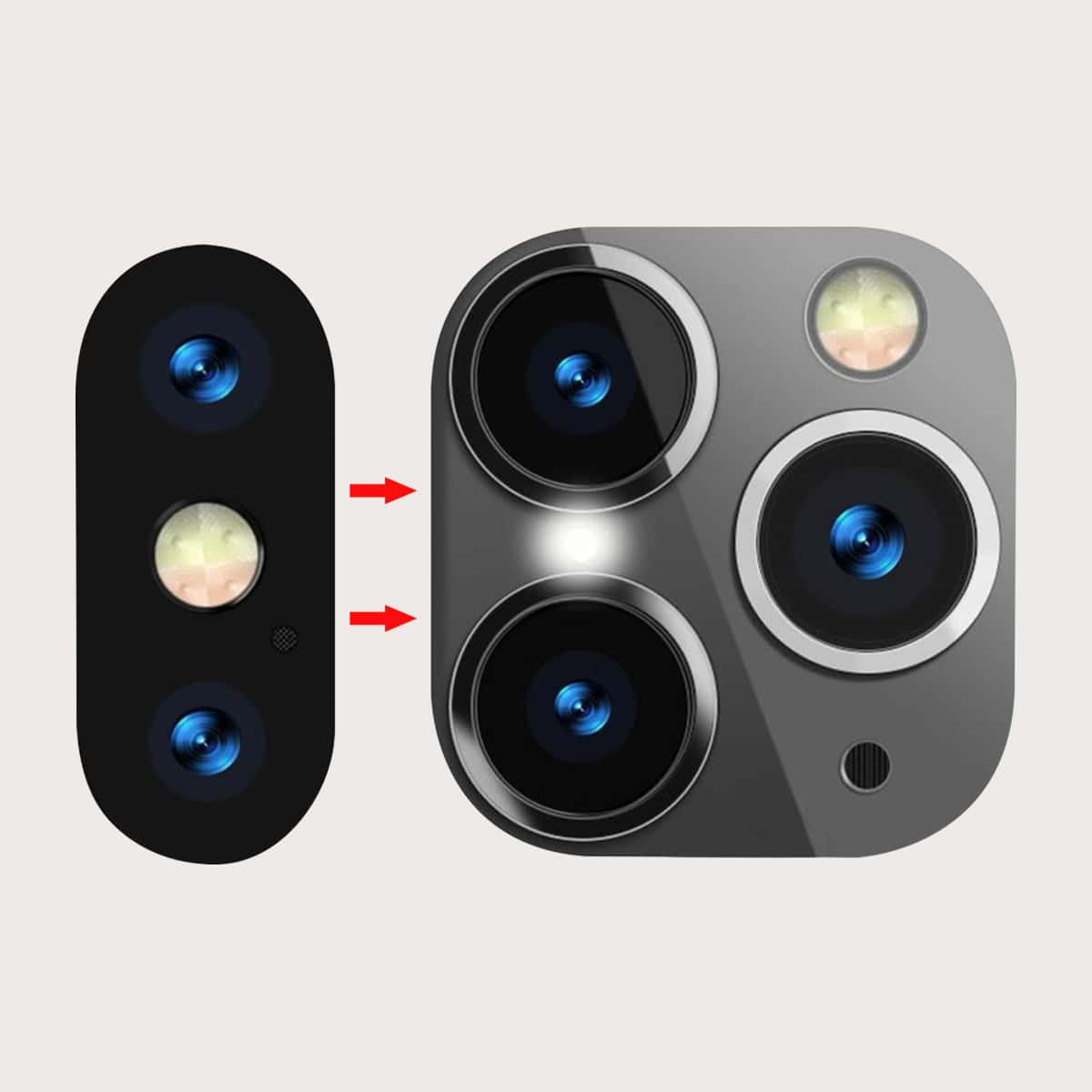 

1pc iPhone Camera Lens Refit Cover, Black
