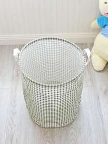 Gingham Pattern Storage Basket - Green - View 5