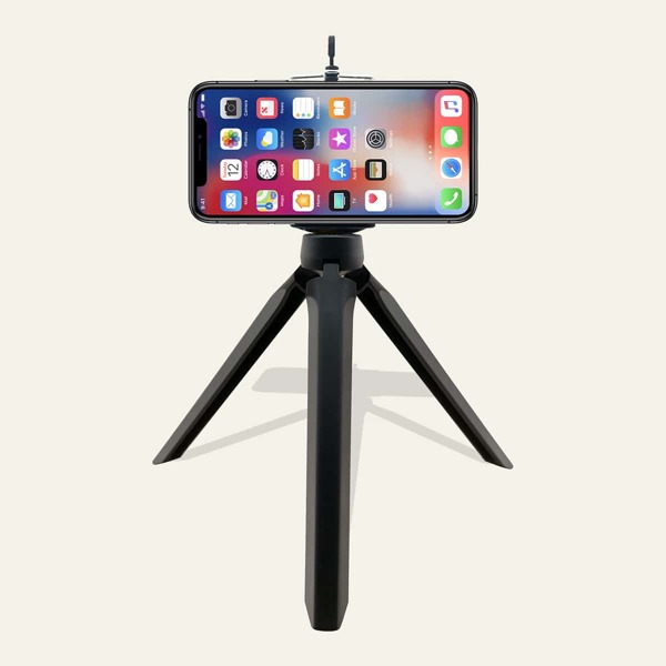 

1pc Desktop Phone Tripod Stand, Black