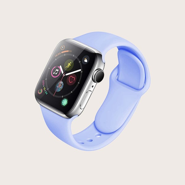 

1pc Solid Silicone iWatch Band, Purple