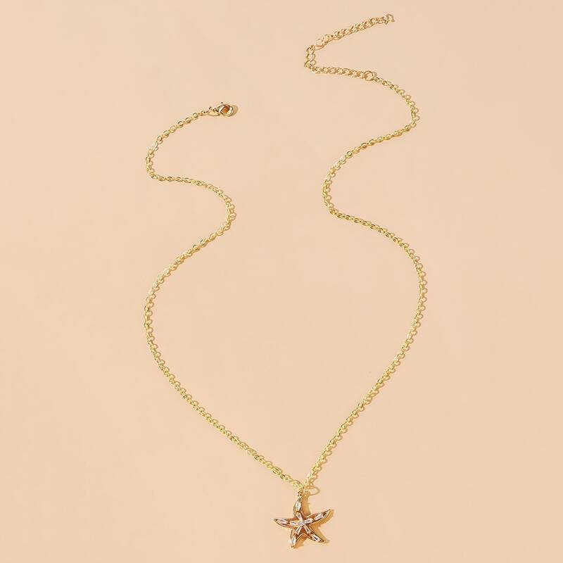 

Rhinestone Star Pendant Necklace, Gold
