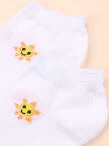 10pairs Cartoon Graphic Socks - White - View 3