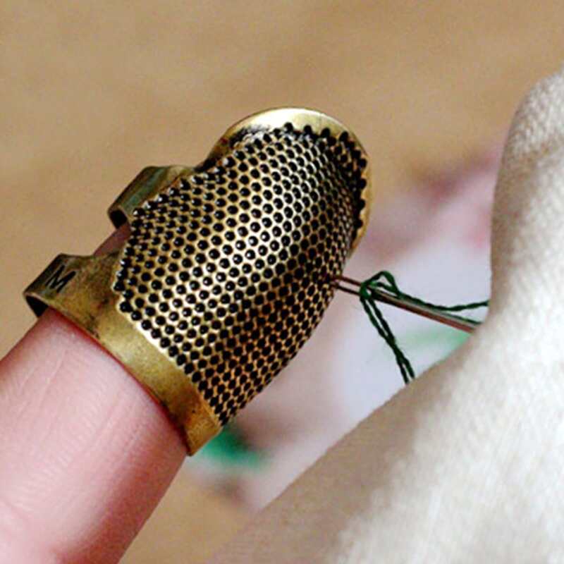 

Adjustable Thimble Finger Shield Ring, Bronze