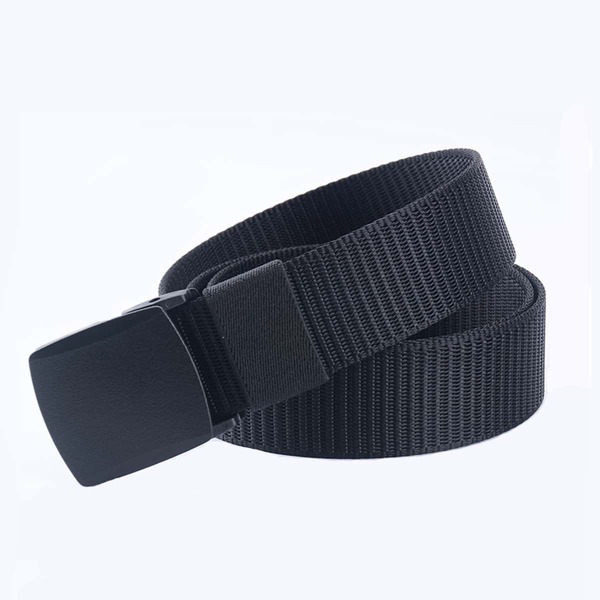 

Men Plastic Buckle Tape Belt, Black