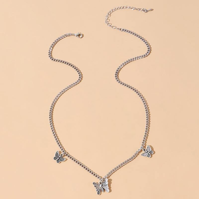 

Butterfly Pendant Necklace, Silver