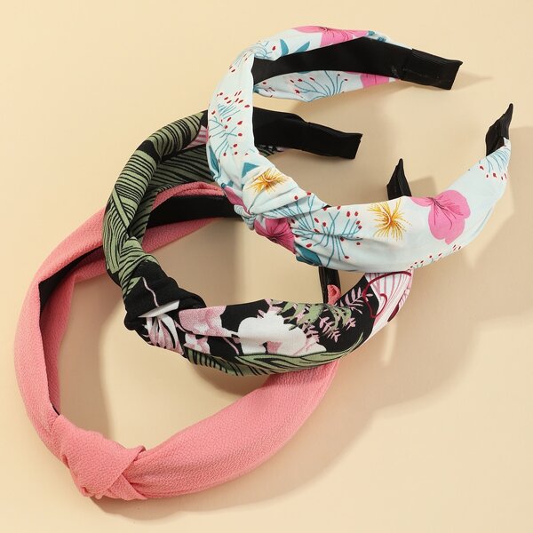 

3pcs Knot Cloth Hair Hoop, Multicolor