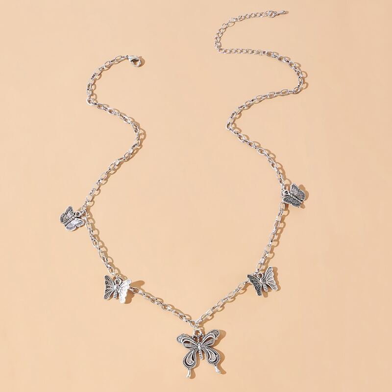 

Butterfly Pendant Necklace, Silver