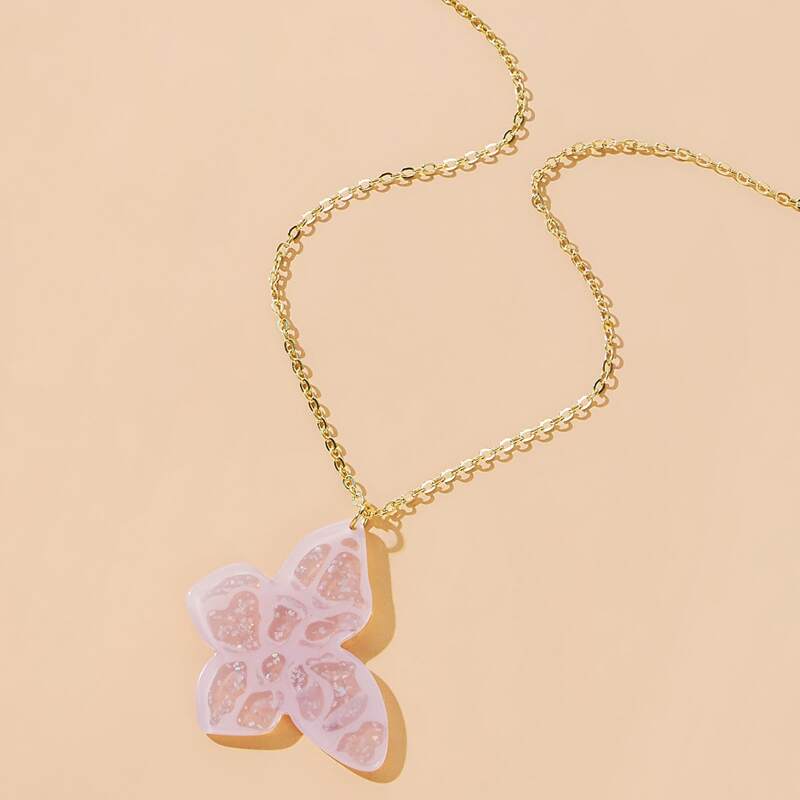 

Butterfly Pendant Necklace, Pink