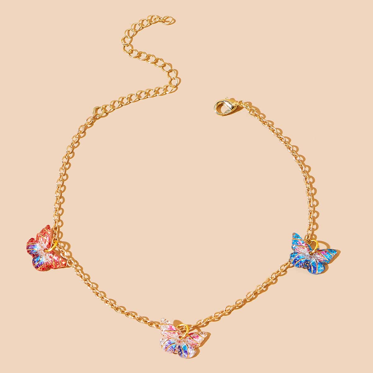 

Butterfly Chain Anklet, Gold