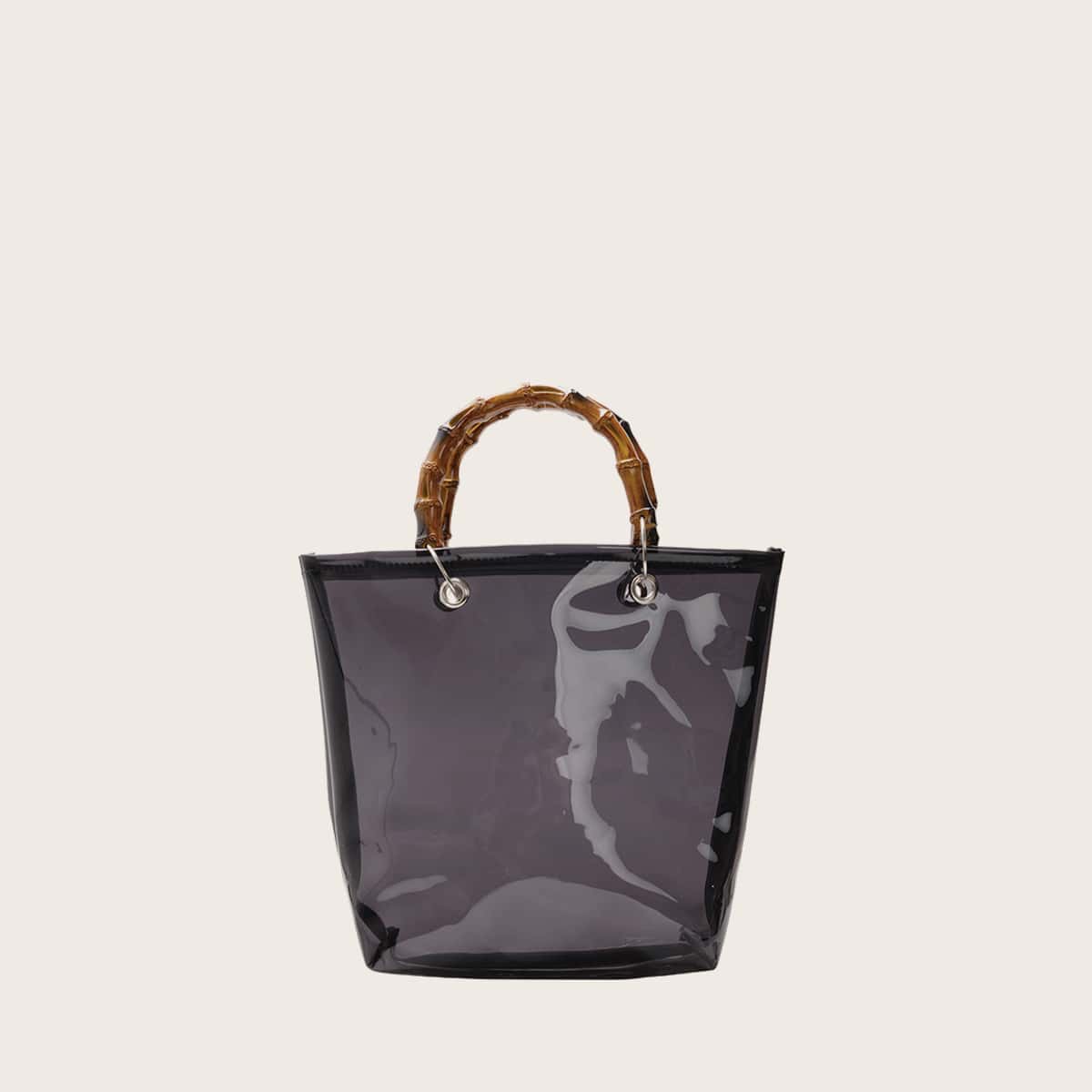 

Clear Satchel Bag, Black clear