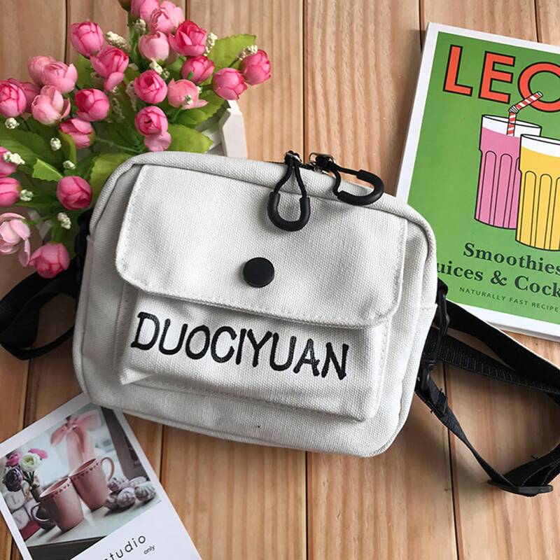 

Letter Graphic Canvas Crossbody Bag, White
