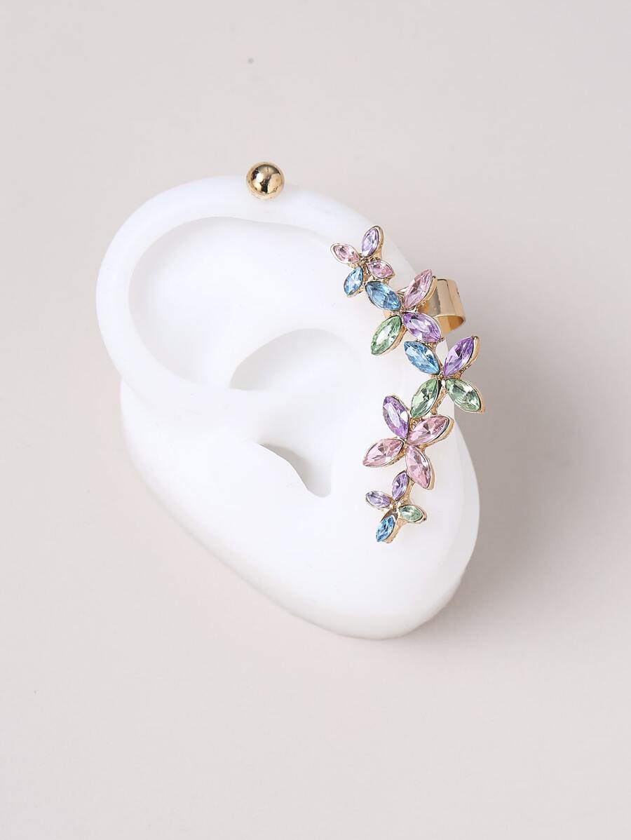 多色花朵耳掛 - 彩色 - 查看 1