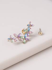 多色花朵耳掛 - 彩色 - 查看 2