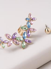 多色花朵耳掛 - 彩色 - 查看 3