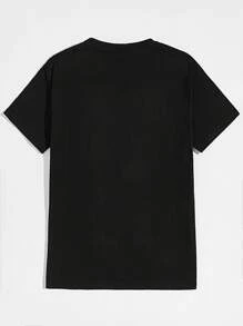 Manfinity VCAY Men Cotton Wolf & Slogan Graphic Tee - Black - View 2