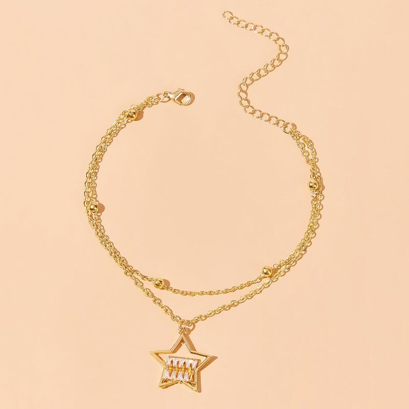 

Star Chain Anklet, Gold