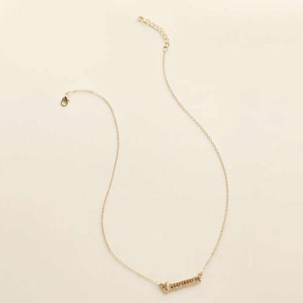 

Retro Letter Pendant Necklace, Gold