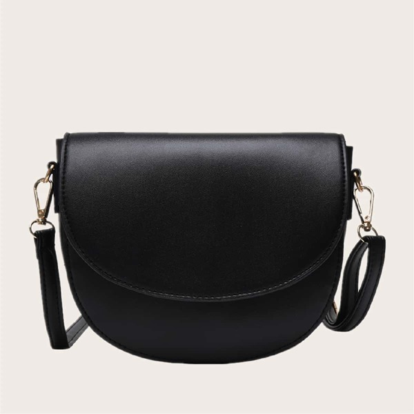 

Minimalist Flap Saddle Bag, Black