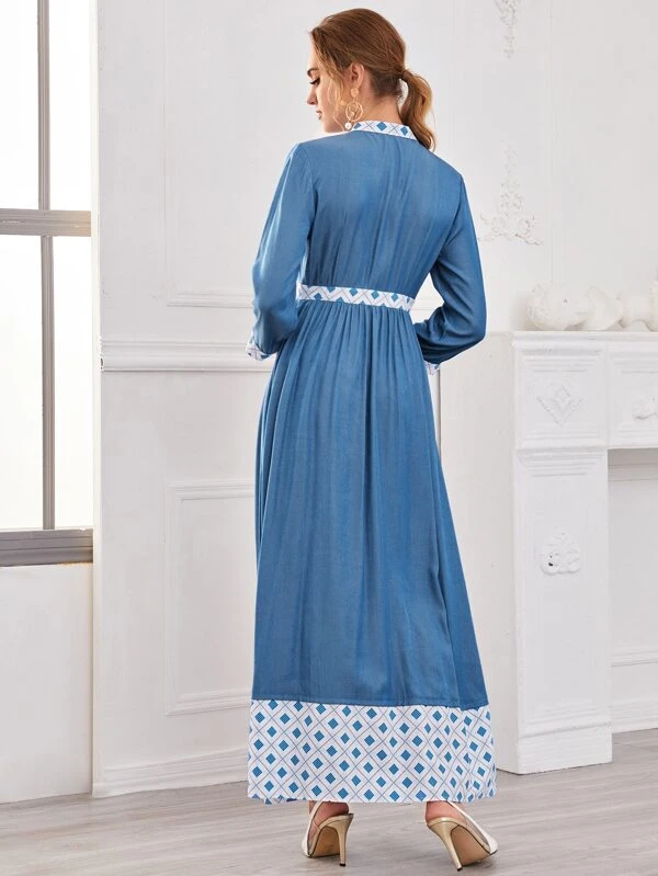 shein button front dress