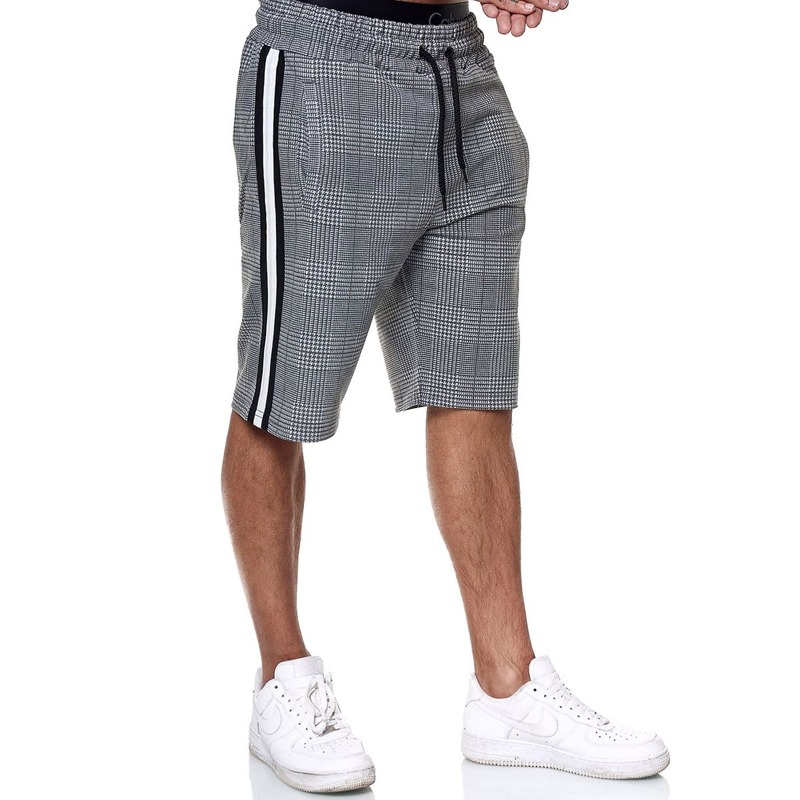 

Guys Houndstooth Side Striped Shorts, Grey