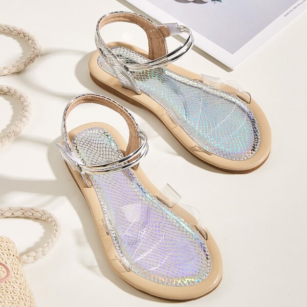 

Toddler Girls Clear Criss Cross Sandals, Silver