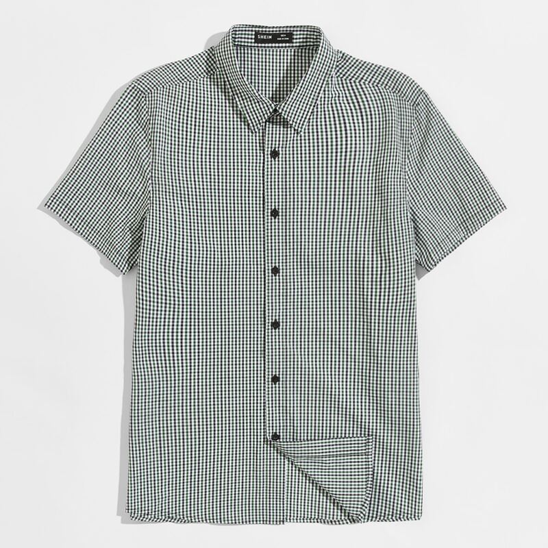 

Guys Collared Gingham Shirt, Multicolor