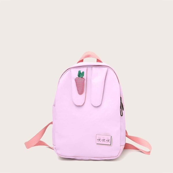 

Girls Letter Patch Backpack, Pink