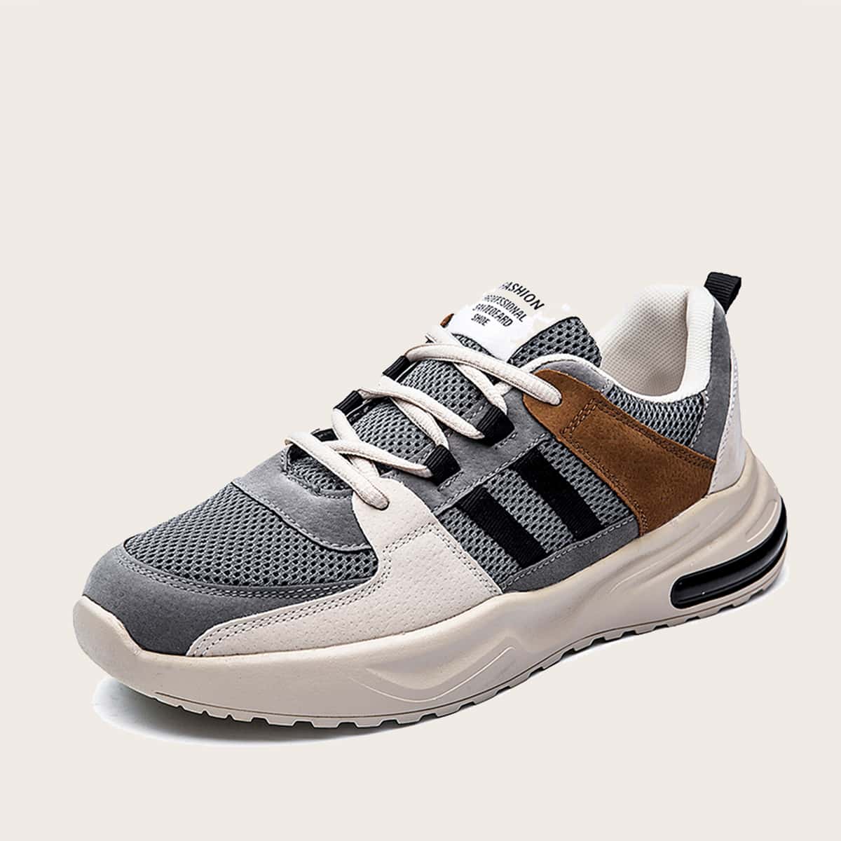 

Guys Lace-up Front Mesh Panel Sneakers, Grey