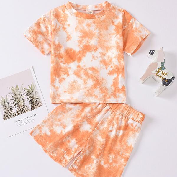

Toddler Girls Tie Dye Tee & Shorts, Orange