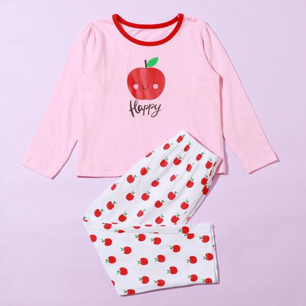 

Toddler Girls Apple & Letter Graphic PJ Set, Multicolor