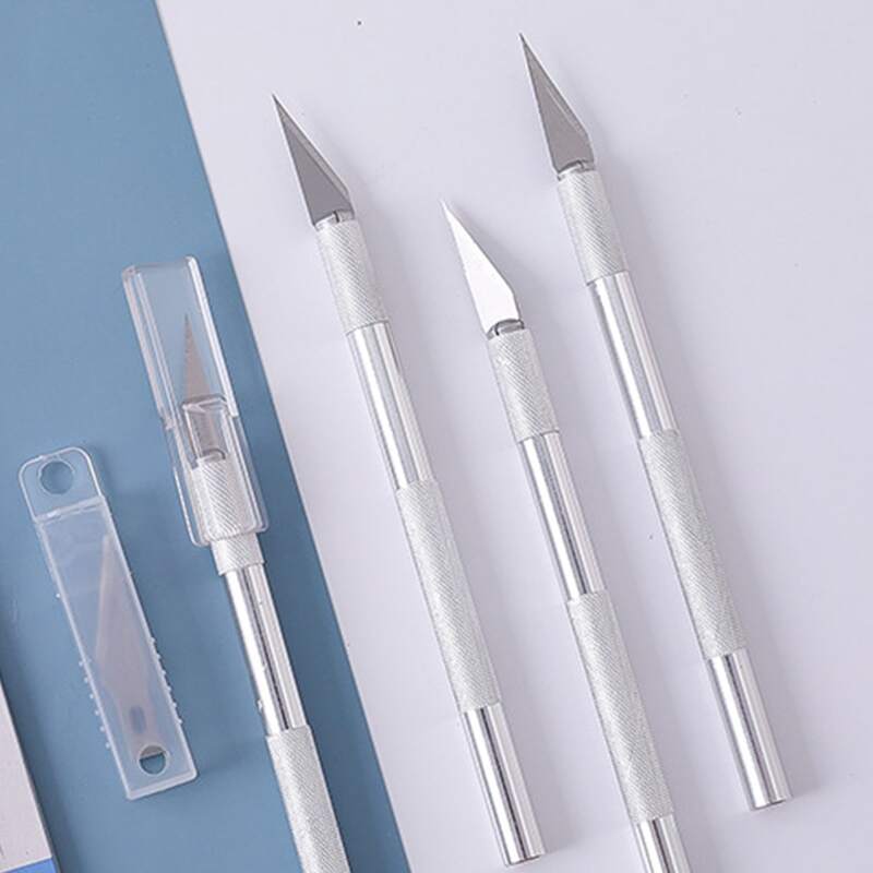 

1pc Stamp Carving Tool With 6pcs Blade, Silver