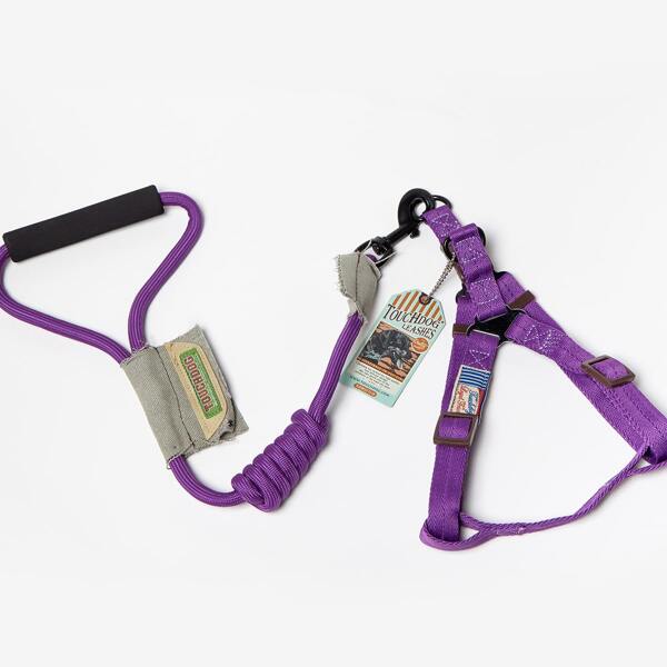 

1pc Dog Solid Harness & 1pc Leash, Purple