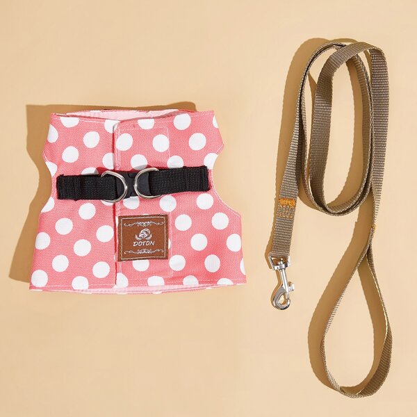 

1pc Dog Harness & 1pc Leash, Pink