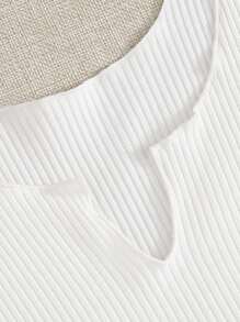 SHEIN EZwear 西裝領開衩下擺生菜邊背心上衣和推搭扣腰帶短褲套裝 - 彩色 - 查看 4