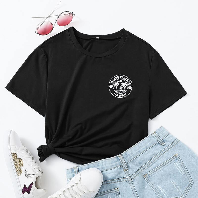 

Letter Graphic Tee, Black