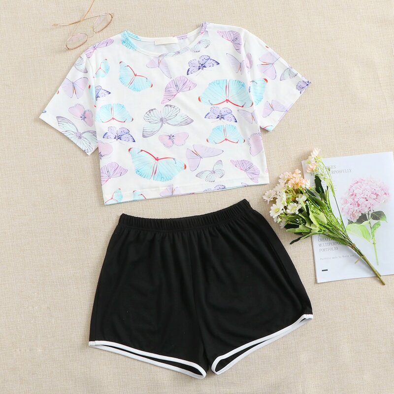 

Butterfly Shorts PJ Set, Multicolor