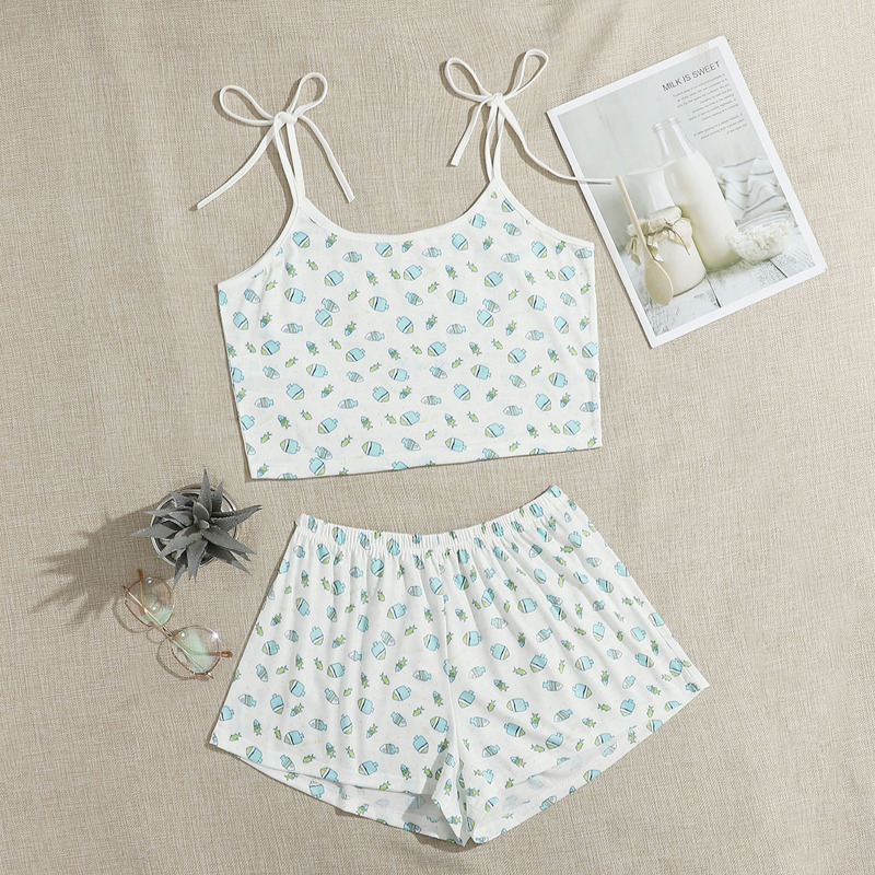 

Fish Graphic Cami PJ Set, White