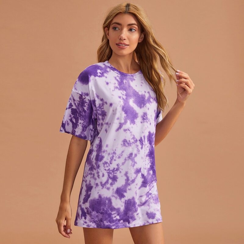 

Tie Dye Drop Shoulder Lounge Top, Purple