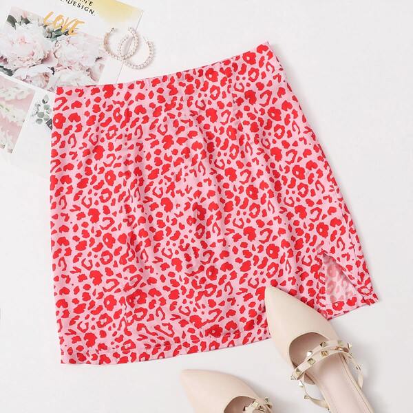 

Split Hem Mini Skirt, Multicolor