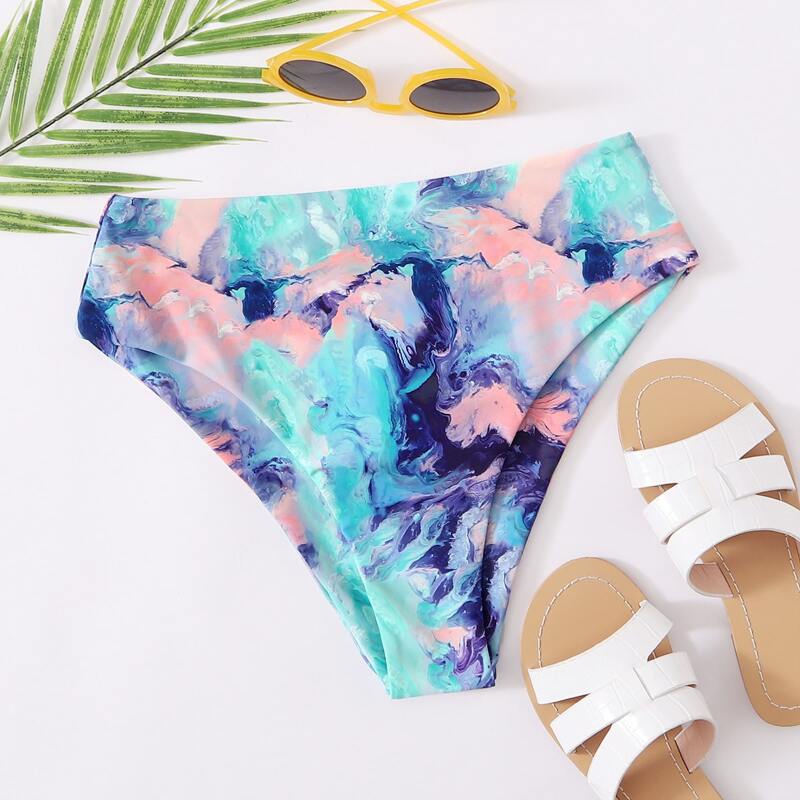 

Water Color High Waisted Bikini Panty, Multicolor
