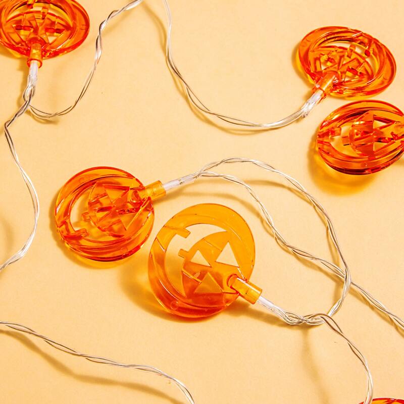 

1pc Halloween String Light With 10pcs Pumpkin Shaped Bulb, Orange