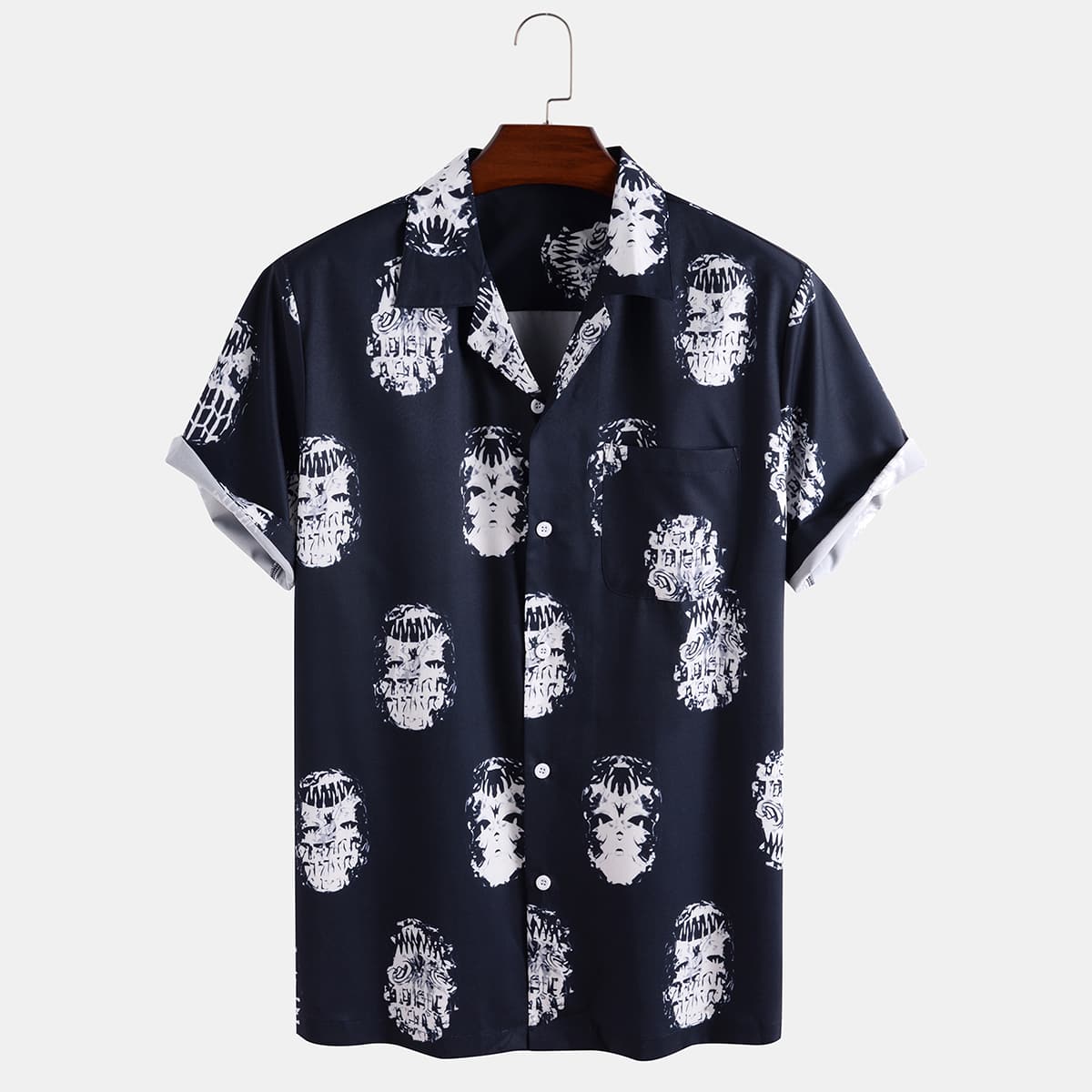 

Guys Skull Graphic Shirt, Navy blue