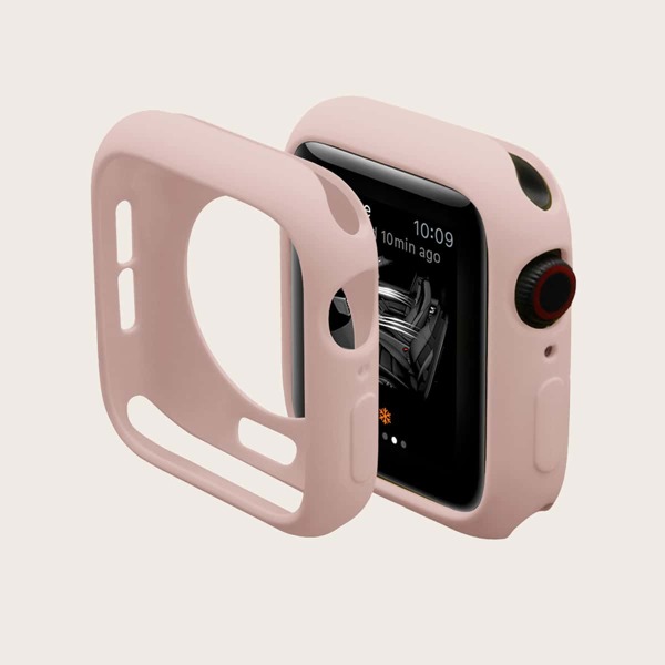 

1шт однотонный чехол для iWatch, Розовые