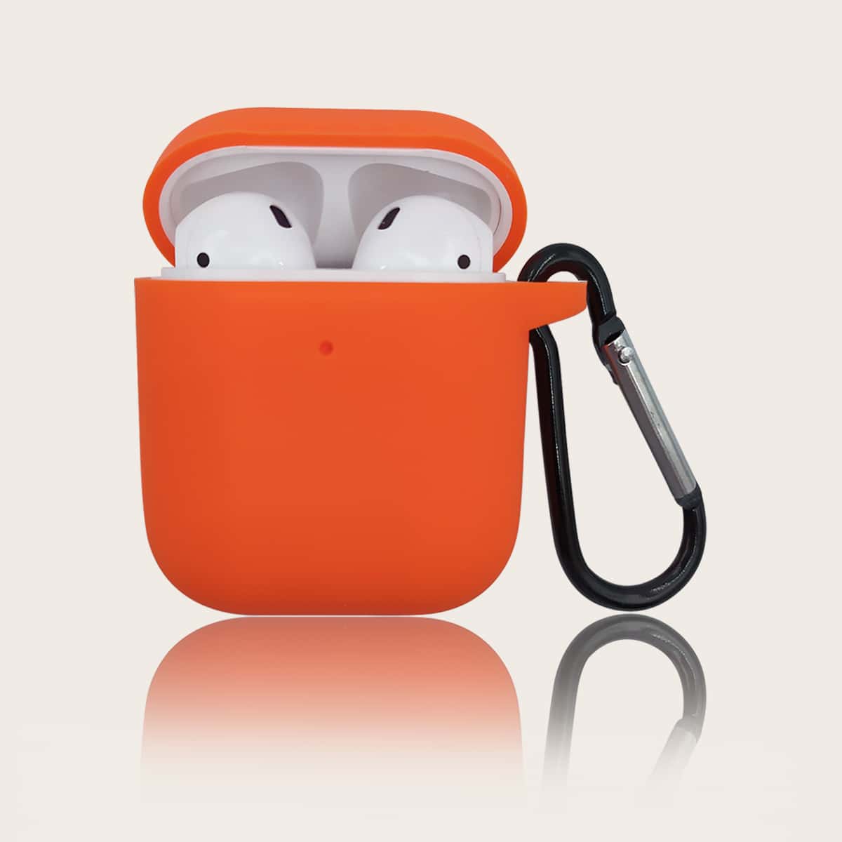 

1pc Solid AirPods Case, Orange