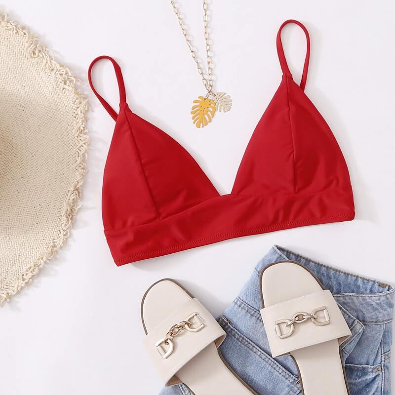 

Seam Detail Bikini Top, Red