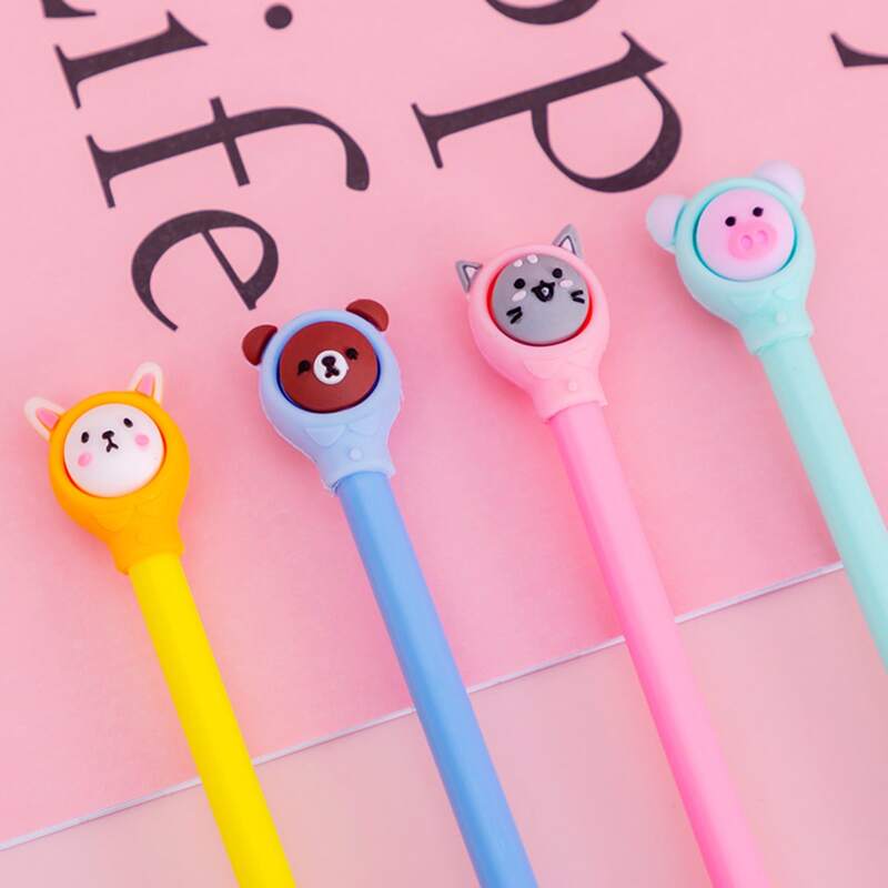 

4pcs Cartoon Gel Pen, Black