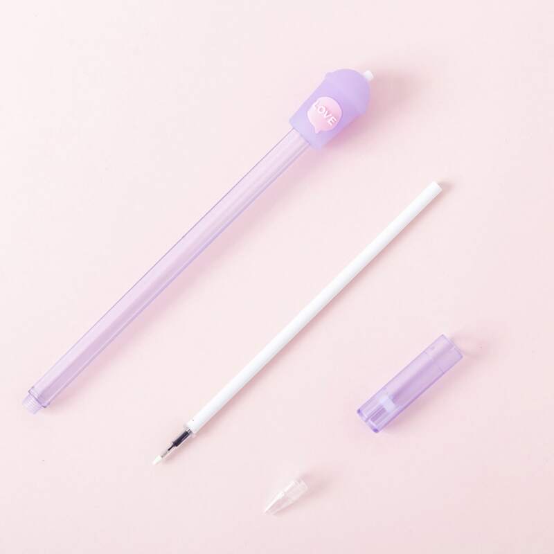

4pcs Cartoon Bottle Gel Pen, Black