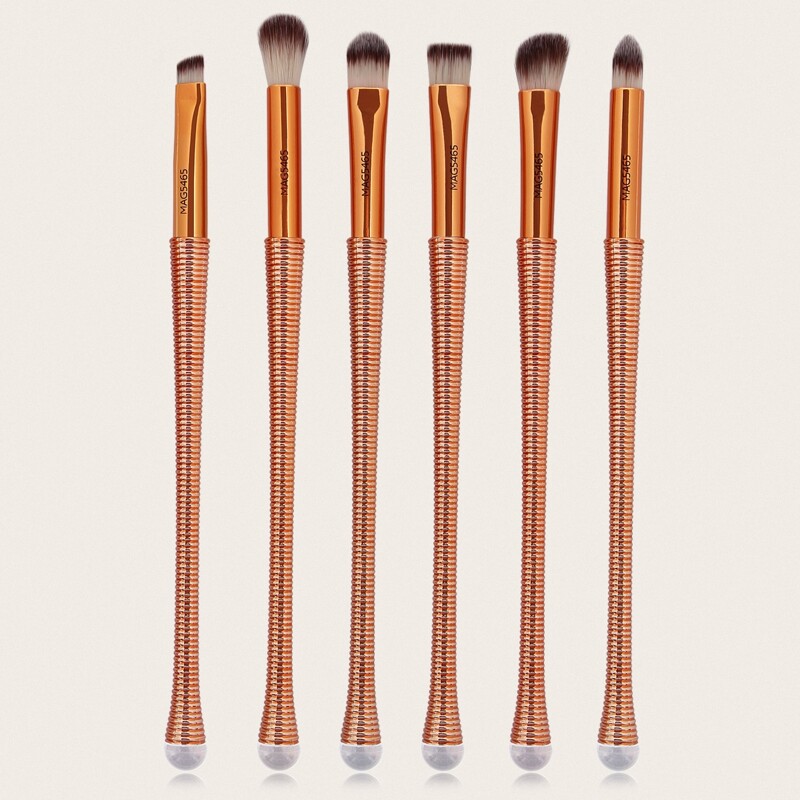 

6pcs Soft Eye Duo-fiber Makeup Brush, Gold